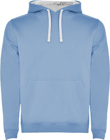 Sweat à capuche Homme 280gr à personnaliser Urban ROLY Bleu ciel et Blanc